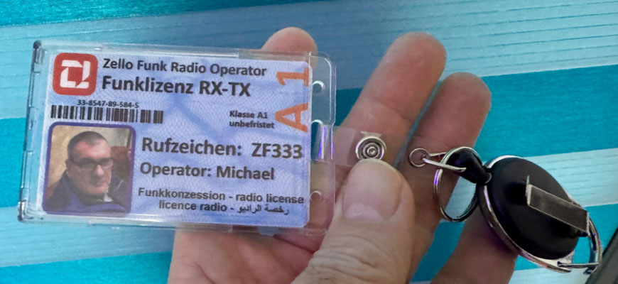 ZelloFunk Lizenz als Ausweis am Schlüsselbund